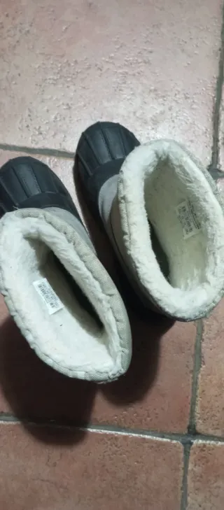 Botas nieve niño Decathlon beige/negro