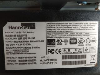 Monitor 19 pulgadas HannStar HU196D