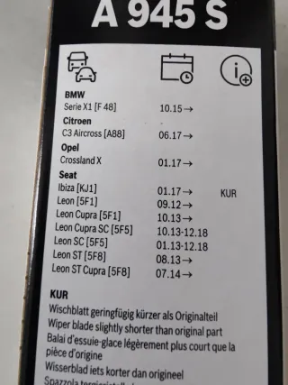 Escobillas Bosch Aerotwin A945S