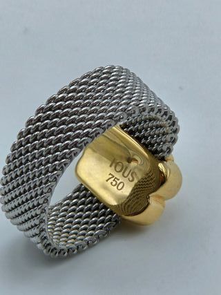 Anillo Tous de Acero y Oro 18K, Niña, 4,16gr, T-15