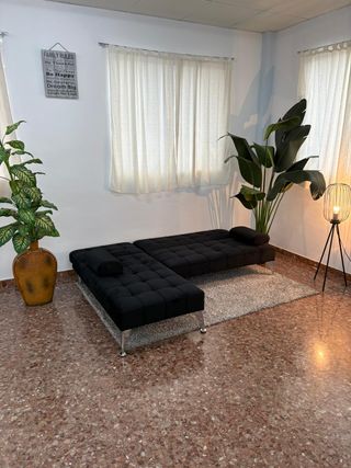 Envio gratis! Sofá cama chaise longue negro