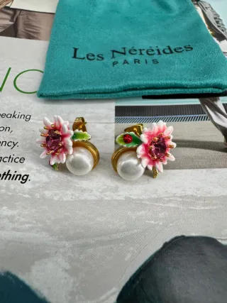 Pendientes Les Néréides Flor Perla y Mariquita
