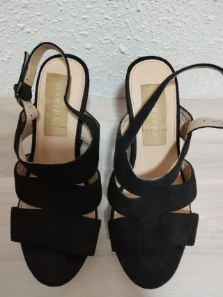 Zapatos de tacón negros plataforma talla 37