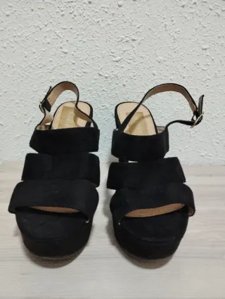 Zapatos de tacón negros plataforma talla 37