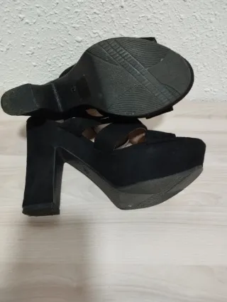 Zapatos de tacón negros plataforma talla 37