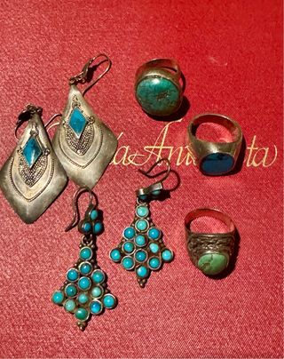 Pendientes plata y turquesas