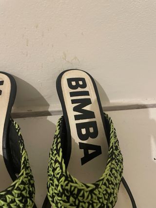 Sandalias Bimba y Lola Tacon Verde y Negro