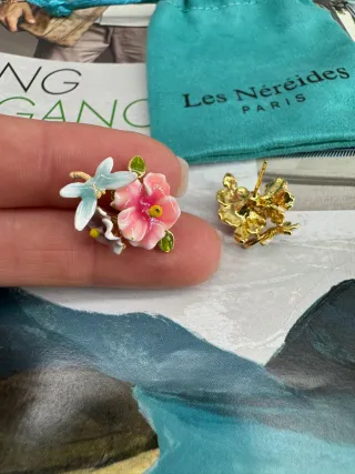 Pendientes Les Néréides Flores y Mariposas