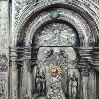 Cuadro plata Virgen de los desamparados antiguo
