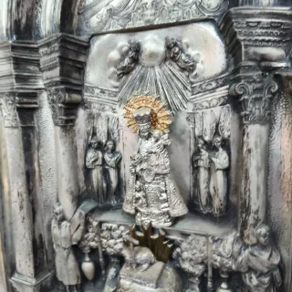 Cuadro plata Virgen de los desamparados antiguo