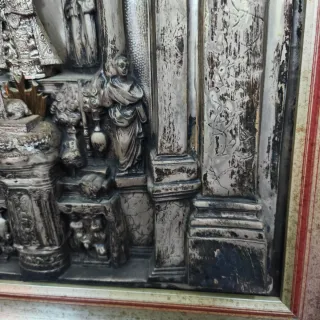 Cuadro plata Virgen de los desamparados antiguo