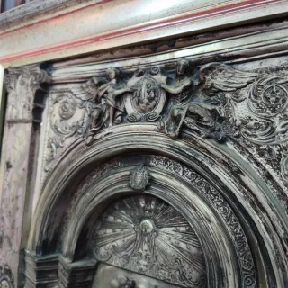 Cuadro plata Virgen de los desamparados antiguo