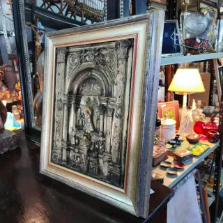 Cuadro plata Virgen de los desamparados antiguo