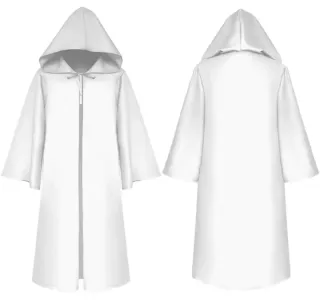 Capa Medieval Blanca con Capucha.
