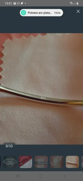 Pulsera aro plata 1 mm nueva