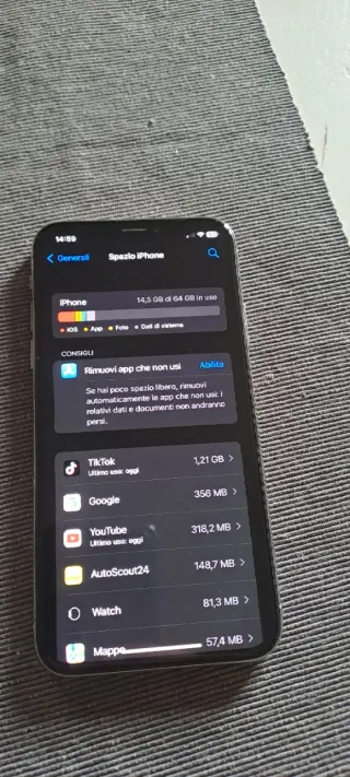 iPhone X 64GB Argento