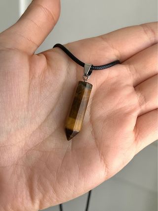 Collar Punta Mineral Ojo de Tigre