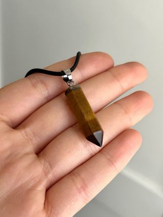 Collar Punta Mineral Ojo de Tigre