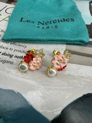 Pendientes Les Néréides Flores Perla