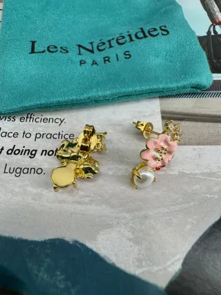 Pendientes Les Néréides Flores Perla