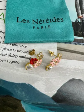 Pendientes Les Néréides Flores Perla