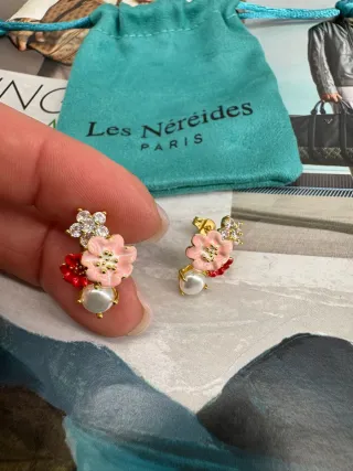 Pendientes Les Néréides Flores Perla
