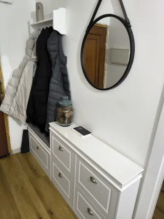 Mueble Zapatero Blanco y Gris
