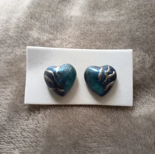 Pendientes Corazón Aqua Transparente