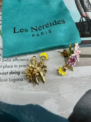 Pendientes Les Néréides Flores y Abejas