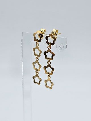 Pendientes Oro 18K Flores 3cm