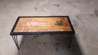 Tavolino Grisu con drago con strato resina