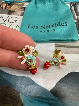 Pendientes Les Néréides Fresas y Flores