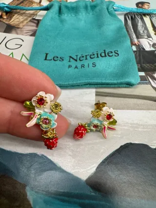 Pendientes Les Néréides Fresas y Flores