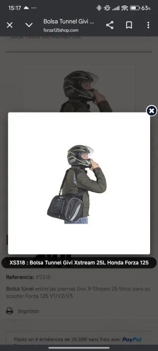 Bolsa GIVI XS318 XSTREAM-EVO Negra/Gris