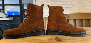 Botas militares de piel con cremallera