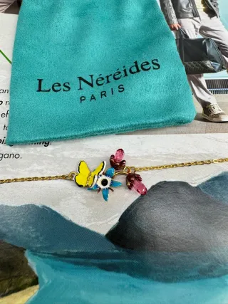 Pendientes Les Néréides Mariposa y Flor Azul