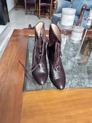 Botines Gloria Ortiz Piel Marrón Talla 38