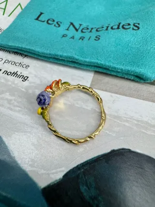 Anillo Les Néréides Flores Oro Multicolor