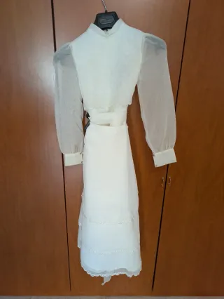 Vestido niña comunión corto con falda larga