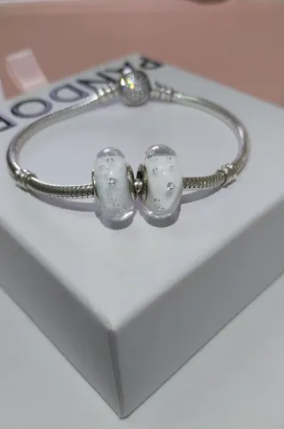 2 charms Pandora Cristal Murano.