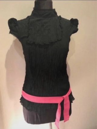 Camisa romántica negra