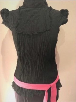 Camisa romántica negra