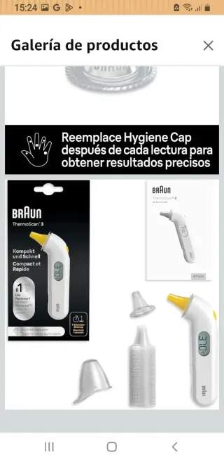 Braun thermoscan 3 termometro de oido