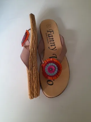 Sandalias Fanny Piel Talla 40 Multicolor