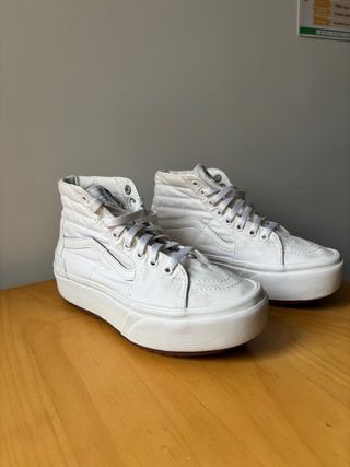 Vans Sk8-Hi Platform Blancas