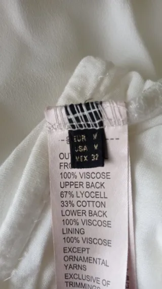 Vestido Massimo Dutti blanco corto