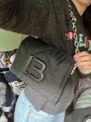 Bolso Bimba y Lola Negro Acolchado Cadena