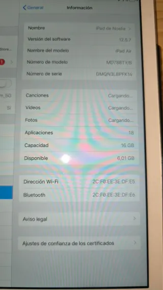 Apple iPad Air 16GB Plata