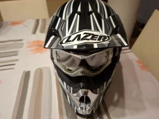 Casco Lazer Motocross y Gafas Hebo, talla XL
