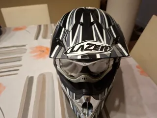 Casco Lazer Motocross y Gafas Hebo, talla XL